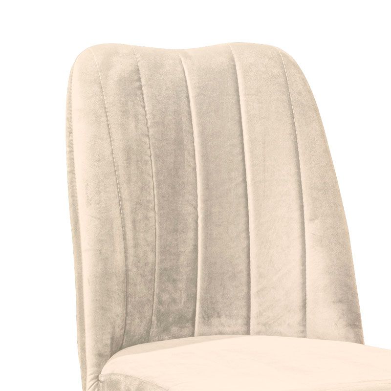 Καρέκλα Vespera I pakoworld βελούδο εκρού-καρυδί πόδι |  Καρέκλες στο espiti