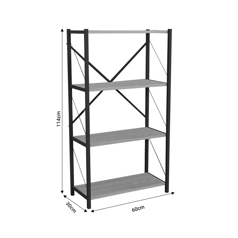 Βιβλιοθήκη Jackrey pakoworld oak μελαμίνης-μαύρο μέταλλο 60x30x114εκ |  Βιβλιοθήκες στο espiti Βιβλιοθήκη Jackrey pakoworld oak μελαμίνης-μαύρο μέταλλο 60x30x114εκ |  Βιβλιοθήκες στο espiti
