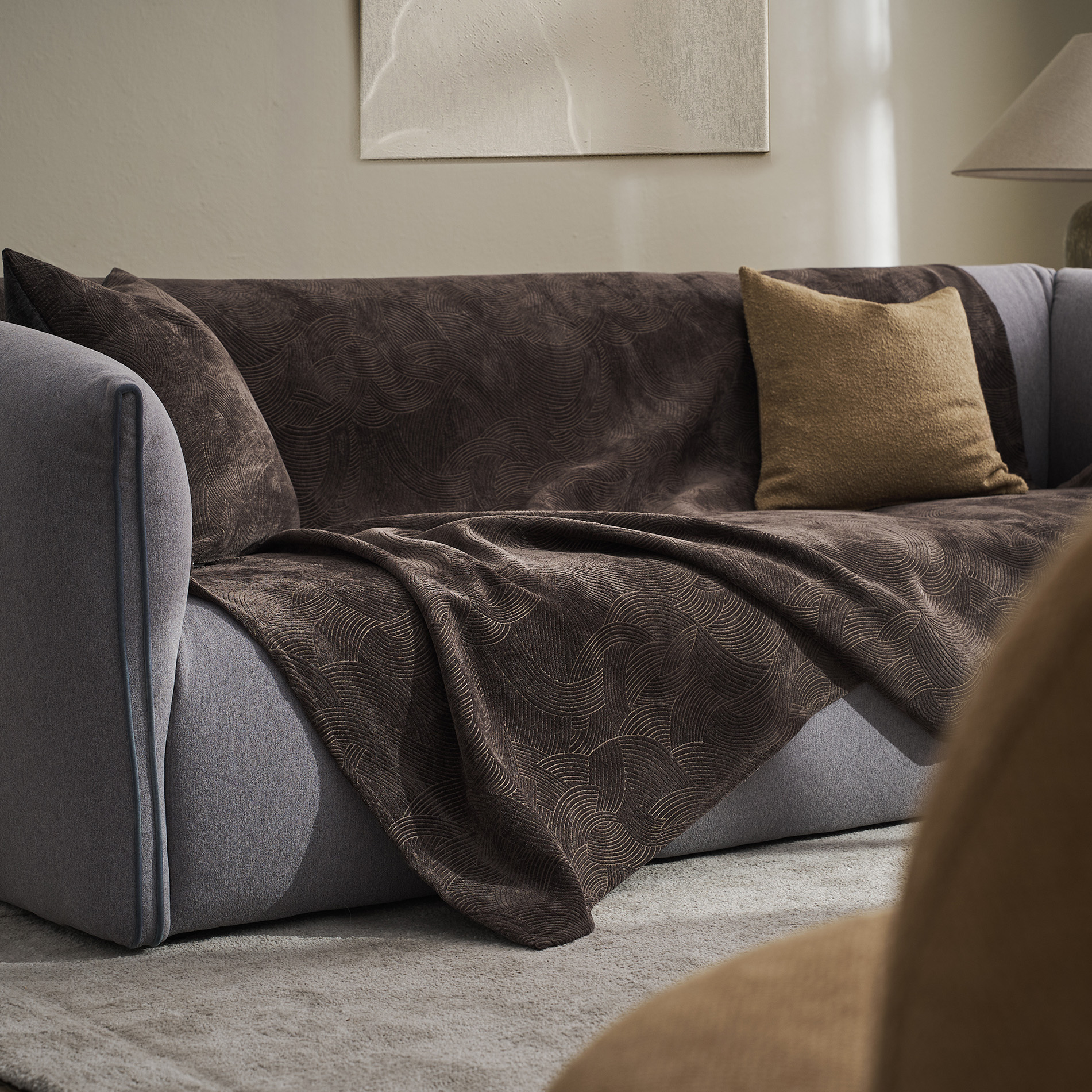Ριχτάρι Πολυθρόνας 180x180cm GOFIS HOME  Nimbus Dark Chocolate 447/41 |  Ριχτάρια στο espiti Ριχτάρι Πολυθρόνας 180x180cm GOFIS HOME  Nimbus Dark Chocolate 447/41 |  Ριχτάρια στο espiti