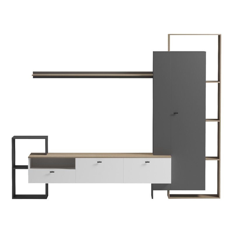 Σύνθετο σαλονιού Ferefia pakoworld σε sonoma με λευκή και γκρι απόχρωση 240x45.5x189.5εκ |  Συνθέσεις σαλονιού στο espiti Σύνθετο σαλονιού Ferefia pakoworld σε sonoma με λευκή και γκρι απόχρωση 240x45.5x189.5εκ |  Συνθέσεις σαλονιού στο espiti