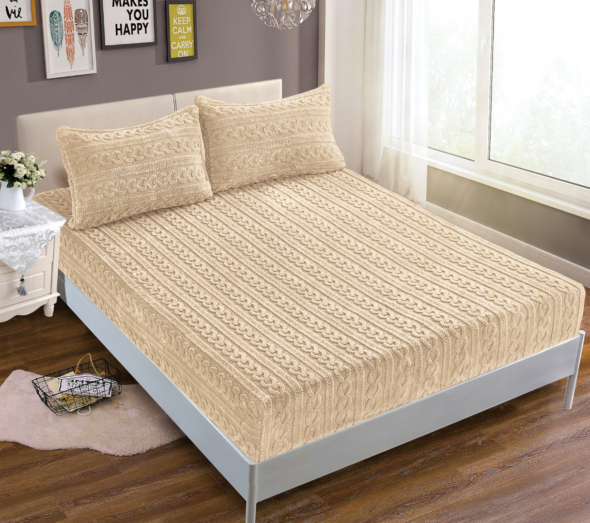 Σεντόνι fleece braid (100cm x 200cm ) ivory 5206978163548 SilkFashion |  Σεντόνια Υπέρδιπλα / King Size στο espiti Σεντόνι fleece braid (100cm x 200cm ) ivory 5206978163548 SilkFashion |  Σεντόνια Υπέρδιπλα / King Size στο espiti