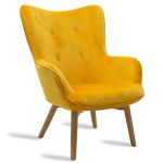 Πολυθρόνα Kido pakoworld βελούδο χρώμα κίτρινο |  Πολυθρόνες σαλονιού στο espiti