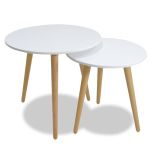 Βοηθητικά τραπέζια σαλονιού SMITH pakoworld σετ 2τμχ χρώμα λευκό ματ-φυσικό |  Τραπεζάκια βοηθητικά στο espiti