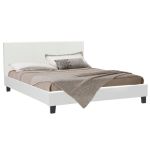 Κρεβάτι Nevil pakoworld διπλό 150x200 PU χρώμα λευκό ματ |  Κρεβάτια στο espiti