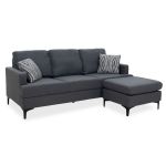 Γωνιακός καναπές με σκαμπό Slim pakoworld υφασμάτινος χρώμα ανθρακί με μαξιλάρια 185x140x70εκ |  Καναπέδες γωνιακοί στο espiti