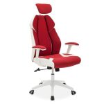 Καρέκλα γραφείου διευθυντή MOMENTUM Bucket pakoworld κόκκινο υφάσμα Mesh-πλάτη pu λευκό |  Καρέκλες γραφείου στο espiti