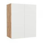 Επιτοίχιο ντουλάπι κουζίνας Soft Λευκό με βελανιδιά Διαστάσεις 60x30,5x72,8εκ AlphaB2B |  Ντουλάπια στο espiti