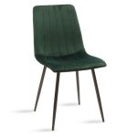 Καρέκλα Noor pakoworld σκούρο πράσινο βελούδο-μαύρο πόδι |  Καρέκλες στο espiti