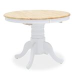 Tραπέζι Lars pakoworld επεκτεινόμενο ξύλο-MDF λευκό-φυσικό Φ100(+38)x100x75εκ |  Τραπέζια στο espiti