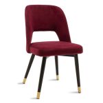 Καρέκλα Brianna pakoworld βελούδο μπορντό-μαύρο χρυσό πόδι |  Καρέκλες στο espiti