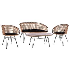 ΣΕΤ 4ΤΜΧ ΤΡΑΠΕΖΙ ΜΕ ΠΑΓΚΑΚΙ & 2 ΠΟΛΥΘΡΟΝΕΣ ALLEGRA WICKER ΜΠΕΖ HM10600 |  Σαλόνια κήπου στο espiti