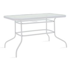 Τραπέζι Valor pakoworld μέταλλο λευκό-γυαλί 120x70x70εκ |  Επιπλα στο espiti