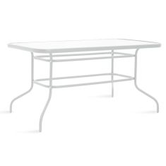 Τραπέζι Valor pakoworld μέταλλο λευκό-γυαλί 140x80x70εκ |  Επιπλα στο espiti