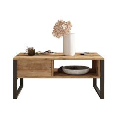Τραπέζι σαλονιού Honora pakoworld oak-μαύρο 100x60x44,5εκ |  Τραπεζάκια σαλονιού στο espiti