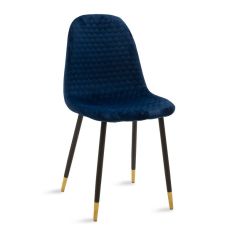 Καρέκλα Sila pakoworld βελούδο μπλε-μαύρο χρυσό πόδι |  Καρέκλες στο espiti