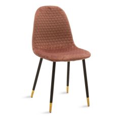Καρέκλα Sila pakoworld βελούδο σάπιο μήλο-μαύρο χρυσό πόδι |  Καρέκλες στο espiti