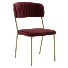 Καρέκλα Livio pakoworld βελούδο μπορντό-χρυσό πόδι |  Επιπλα στο espiti