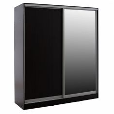ΝΤΟΥΛΑΠΑ ΣΥΡΟΜΕΝΗ ADLER ΜΕΛΑΜΙΝΗΣ WENGE ΜΕ ΚΑΘΡΕΠΤΗ HM2437.02  180X60X210Υεκ. |  Ντουλάπες ρούχων στο espiti