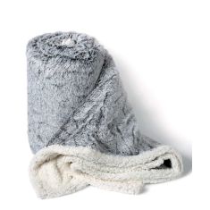 κουβέρτα fleece με sherpa (170cm x 220cm) animal γκρί 6978000003217 SilkFashion |  Κουβέρτες fleece Υπέρδιπλες στο espiti