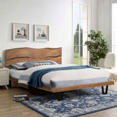 ΚΡΕΒΑΤΙ NICOLE HM8218.11 ΑΠΟ ΜΑΣΙΦ ΞΥΛΟ ΑΚΑΚΙΑΣ 212,5x180x106εκ. ΓΙΑ ΣΤΡΩΜΑ 160Χ200 |  Κρεβάτια στο espiti