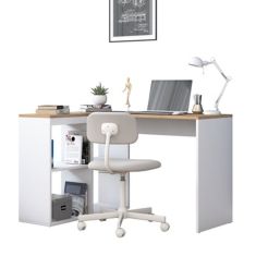 Γραφείο εργασίας ραφιέρα αριστερή γωνία Sidney pakoworld καρυδί-λευκό 120x50x75εκ |  Γραφεία στο espiti