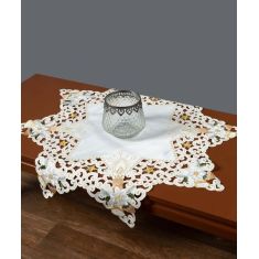 χριστουγεννιάτικο τραπεζοκαρέ (140cm x 140cm) 8213 star ivory 6978000003438 SilkFashion |  Χριστουγεννιάτικα Τραπεζομάντηλα  στο espiti