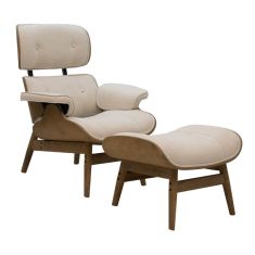 Πολυθρόνα-υποπόδιο relax Mirto pakoworld μασίφ ξύλο καρυδί-ύφασμα μπεζ 80x80x96,5εκ |  Πολυθρόνες σαλονιού στο espiti