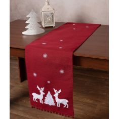 Χριστουγεννιάτικη τραβέρσα NW345 (35cm x 175cm) κόκκινη 5206978156274 SilkFashion |  Χριστουγεννιάτικα Τραπεζομάντηλα  στο espiti