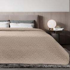 ΚΟΥΒΕΡΛΙ MICROFIBER PRE-WASHED ΜΟΝΟ 160X240 ADAM HOME VIVA BEIGE |  Κουβερλί Μονά στο espiti