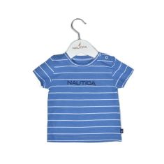 Nautica Des.11 T-Shirt  Jersey Organic Μπλε Ριγέ 68cm 3-6 μηνών |  Βρεφικά Σετ κούνιας στο espiti