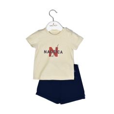 Nautica Des.14 Σετ T-Shirt & Shorts Jersey Beige/Navy 68cm 3-6 μηνών |  Βρεφικά Σετ κούνιας στο espiti