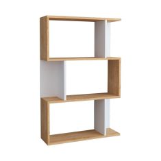 Βιβλιοθήκη Kadu pakoworld σε oak-λευκή απόχρωση  72x22x108εκ |  Βιβλιοθήκες στο espiti