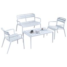 ΣΕΤ ΣΑΛΟΝΙ ΕΞΩΤΕΡΙΚΟΥ ΧΩΡΟΥ 4ΤΜΧ KORVER HM21096.01 ΠΟΛΥΠΡΟΠΥΛΕΝΙΟ ΛΕΥΚΟ |  Σαλόνια κήπου στο espiti