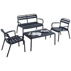 ΣΕΤ ΣΑΛΟΝΙ ΕΞΩΤΕΡΙΚΟΥ ΧΩΡΟΥ 4ΤΜΧ KORVER HM21096.02 ΠΟΛΥΠΡΟΠΥΛΕΝΙΟ ΜΑΥΡΟ |  Σαλόνια κήπου στο espiti