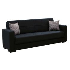 Kαναπές κρεβάτι Vox pakoworld 3θέσιος ύφασμα μαύρο 212x77x80εκ |  Καναπέδες στο espiti