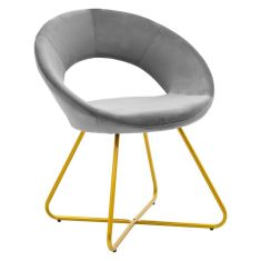 Καρέκλα Valentina pakoworld βελούδο γκρι-χρυσό πόδι |  Καρέκλες στο espiti