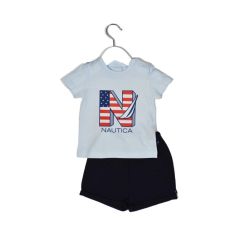 Nautica Des.11 Σετ T-Shirt & Shorts Jersey Light Blue / Navy 74cm 6-9 μηνών |  Βρεφικά Σετ κούνιας στο espiti