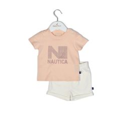 Nautica Des.16 Σετ T-Shirt & Shorts Jersey Salmon/Ecru 74cm 6-9 μηνών |  Βρεφικά Σετ κούνιας στο espiti