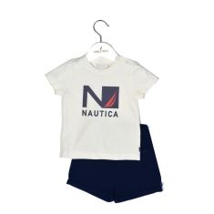 Nautica Des.17 Σετ T-Shirt & Shorts Jersey Ecru/Navy 74cm 6-9 μηνών |  Βρεφικά Σετ κούνιας στο espiti
