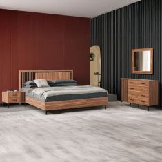 ΣΕΤ ΚΡΕΒΑΤΟΚΑΜΑΡΑΣ 4ΤΜΧ HARRY HM21115 ΜΕΛΑΜΙΝΗ ΣΕ ΦΥΣΙΚΟ ΞΥΛΟΥ & ΜΑΥΡΟ ΧΡΩΜΑ |  Σετ Κρεβατοκάμαρας στο espiti