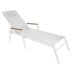 Ξαπλώστρα με μπράτσα Koby pakoworld αλουμίνιο λευκό-textilene μπεζ |  Ξαπλώστρες - Καρέκλες Παραλίας στο espiti
