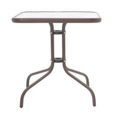 Τραπέζι Watson pakoworld μέταλλο καφέ-γυαλί 80x80x70εκ |  Τραπέζια κήπου στο espiti