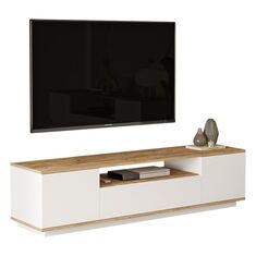 Έπιπλο τηλεόρασης Soren pakoworld sonoma-λευκό 180x.44.5x44.6εκ |  Έπιπλα τηλεόρασης στο espiti