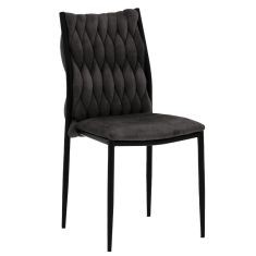 Καρέκλα Romany pakoworld βελουτέ ανθρακί-πόδι μαύρο |  Καρέκλες στο espiti