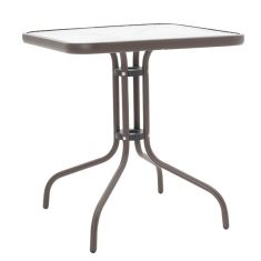Τραπέζι Watson pakoworld μέταλλο καφέ-γυαλί 70x70x70εκ |  Τραπέζια κήπου στο espiti