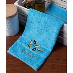Δωδεκάδα πετσέτες χεριών (30cm x 50cm) μπλέ με κλαδί ΚΡΗΤΗ 6978000004854 SilkFashion |  Πετσέτες Κουζίνας στο espiti