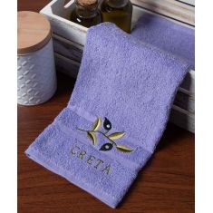 Δωδεκάδα πετσέτες χεριών (30cm x 50cm) λιλά με κλαδί ΚΡΗΤΗ 6978000004855 SilkFashion |  Πετσέτες Κουζίνας στο espiti