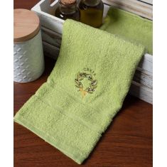 Δωδεκάδα πετσέτες χεριών (30cm x 50cm) πράσινο με στεφάνι ΚΡΗΤΗ 6978000004858 SilkFashion |  Πετσέτες Κουζίνας στο espiti