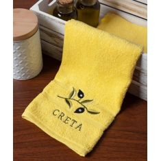 Δωδεκάδα πετσέτες χεριών (30cm x 50cm) κίτρινο με κλαδί ΚΡΗΤΗ 6978000004863 SilkFashion |  Πετσέτες Κουζίνας στο espiti