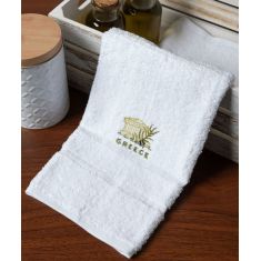 Δωδεκάδα πετσέτες χεριών (30cm x 50cm) λευκό με την ακρόπολη GREECE 6978000004864 SilkFashion |  Πετσέτες Κουζίνας στο espiti
